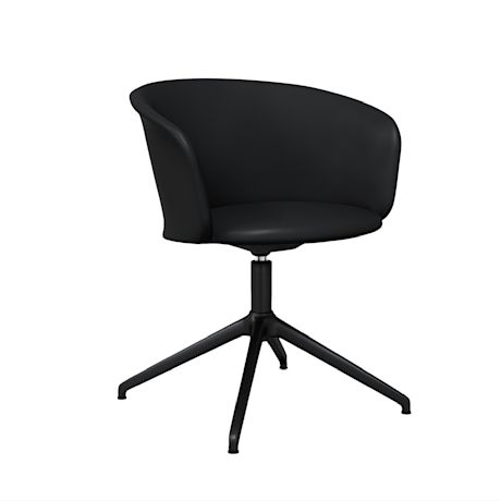 Kendo Swivel Chair 4-star Return, Black Leather / Black (UK)