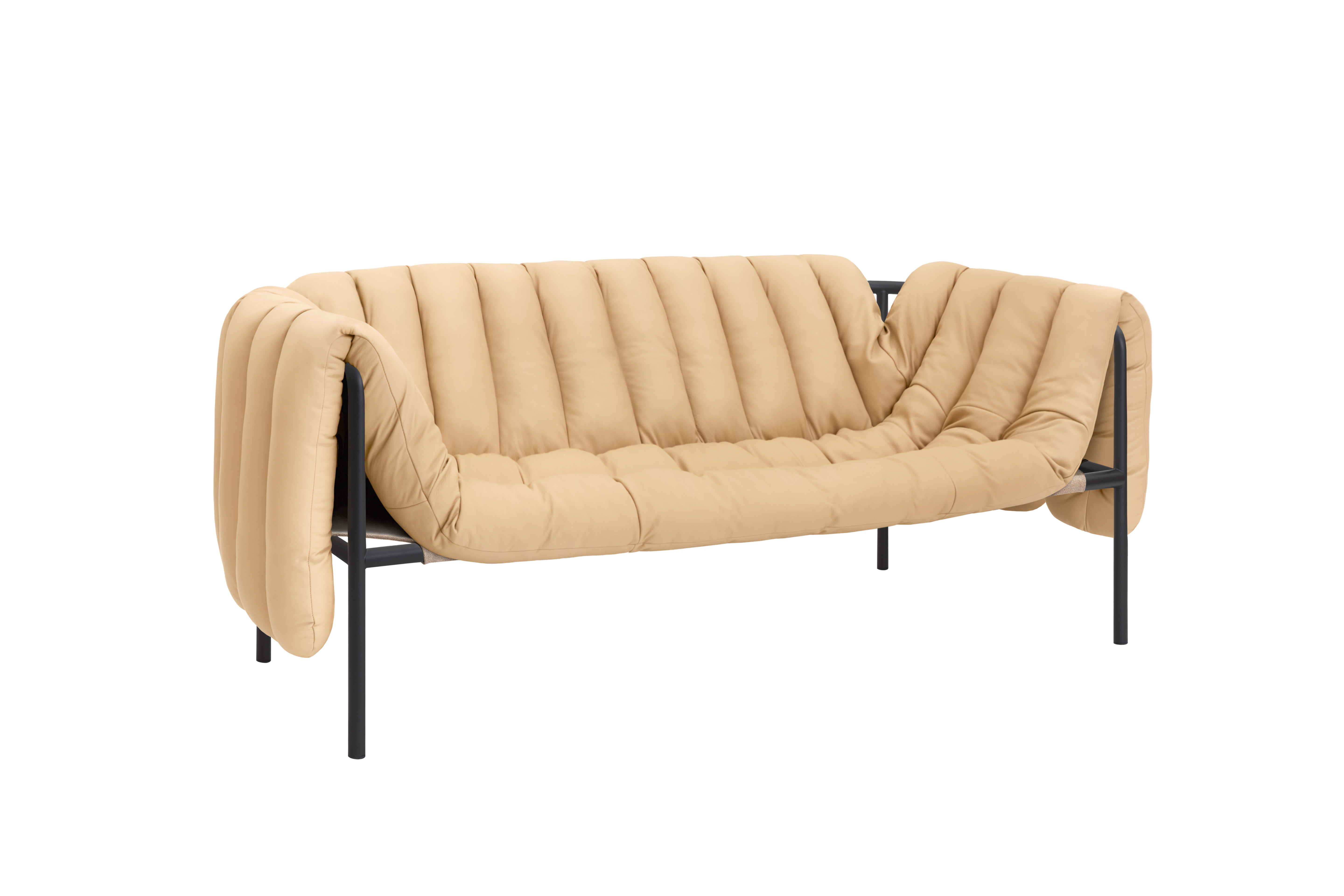 Puffy 2.5-seater Sofa, Sand Leather / Black Grey, Art. no. 20724 (image 1)