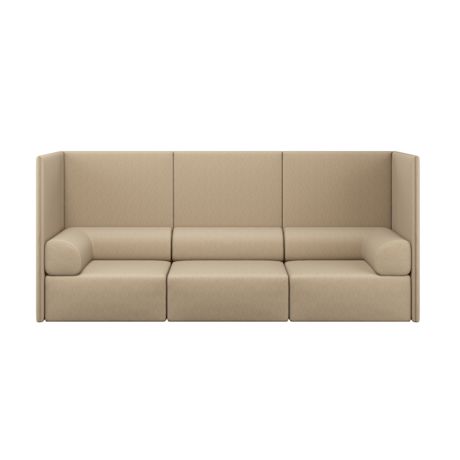 Palo Block 3-seater Sofa High Back with Armrests, Beige