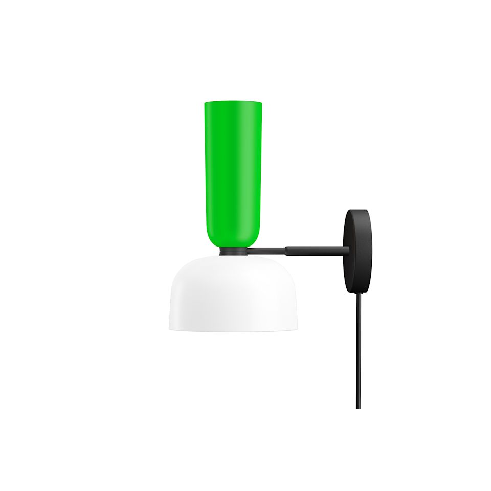 Alphabeta Wall Light + Cable, Luminous Green / White by Hem
