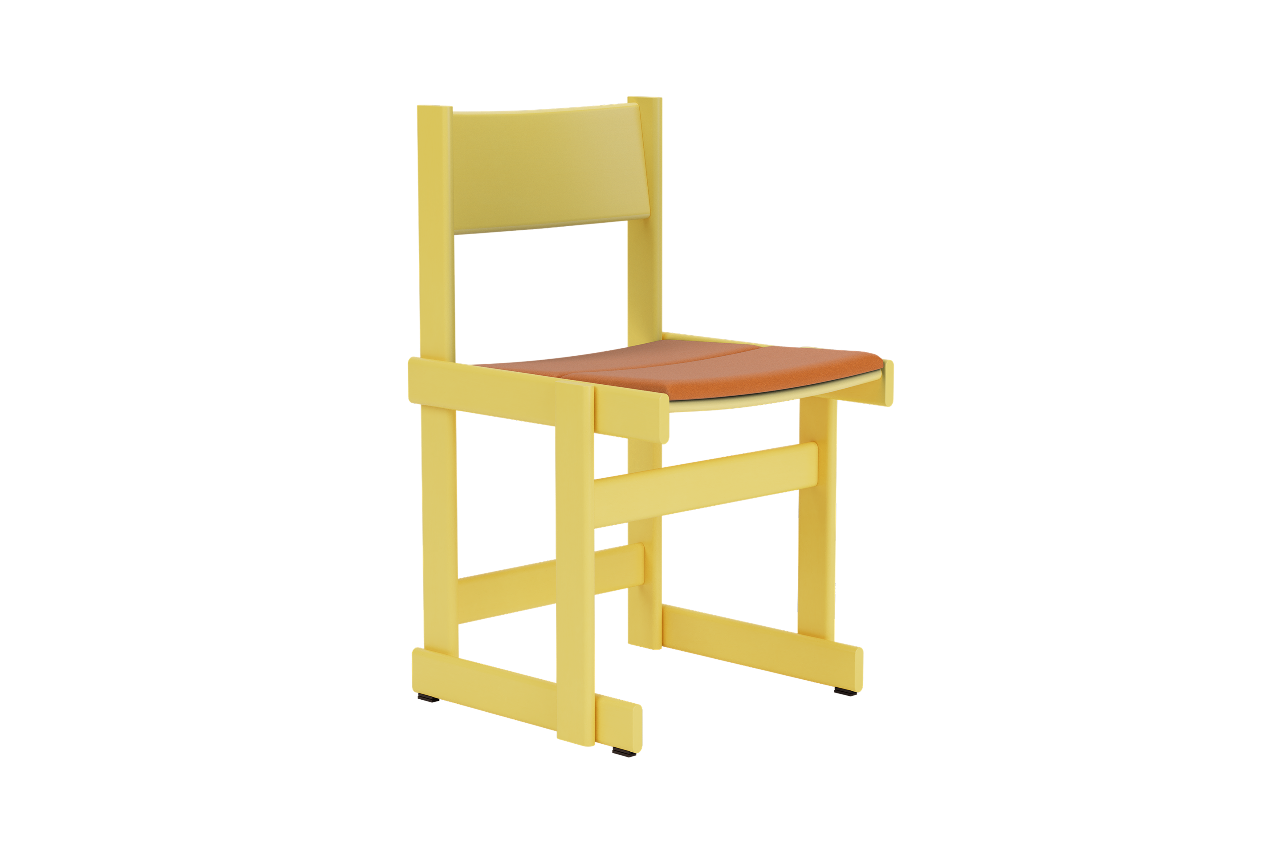 Bullnose Chair, Yellow / Elmosoft Leather 54035 Seat Pad (UK), Art. no. 31677 (image 1)