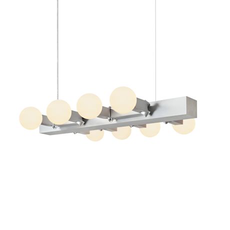 Knuckle Linear Chandelier, Brushed Aluminum