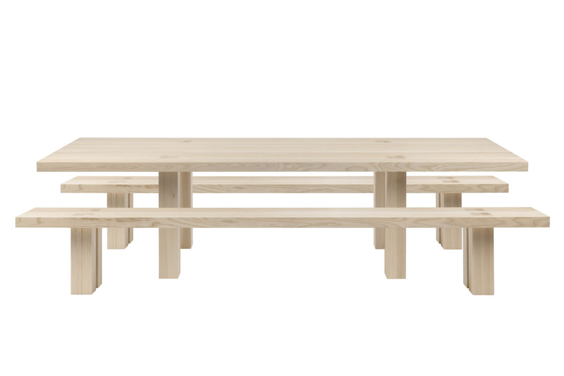Max Table + Benches 300 cm / 118 in, Ash, Art. no. 20117 (image 1)