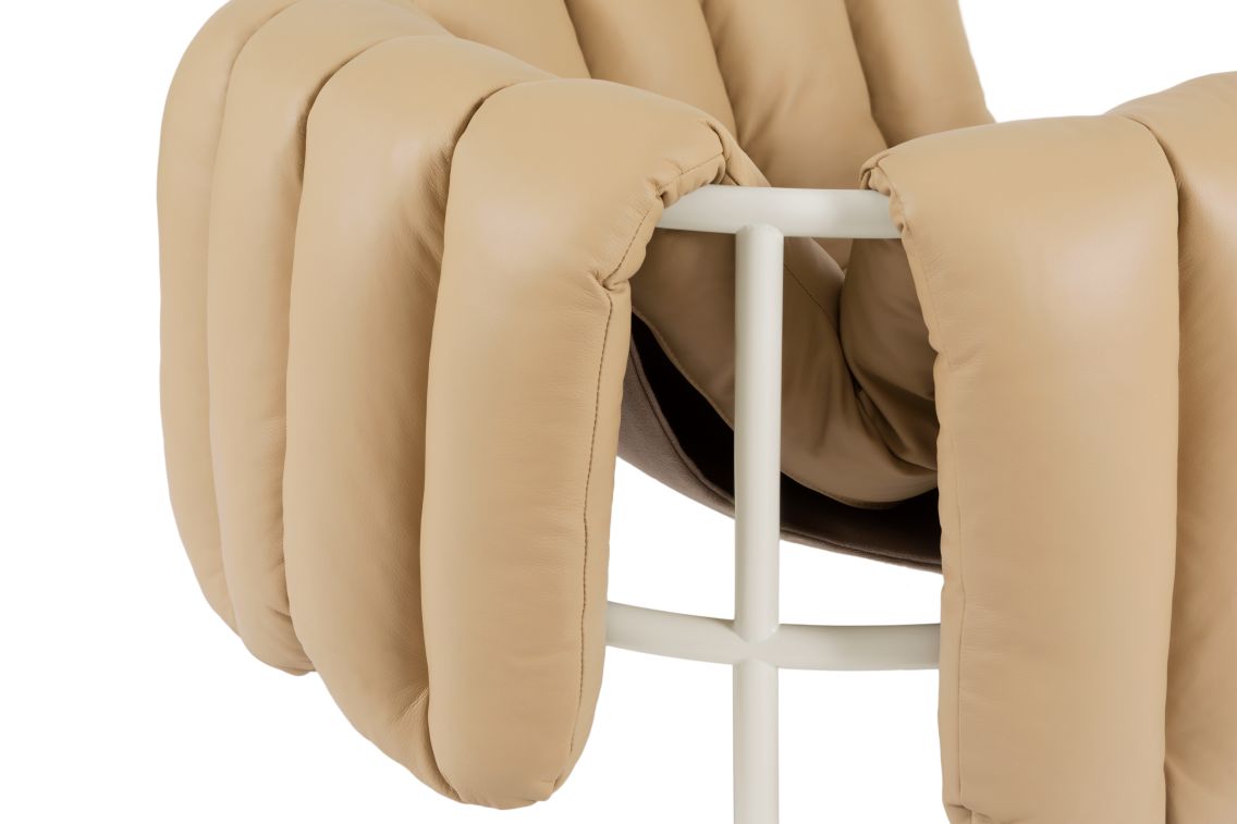 Puffy Lounge Chair, Sand Leather / Cream, Art. no. 20199 (image 5)