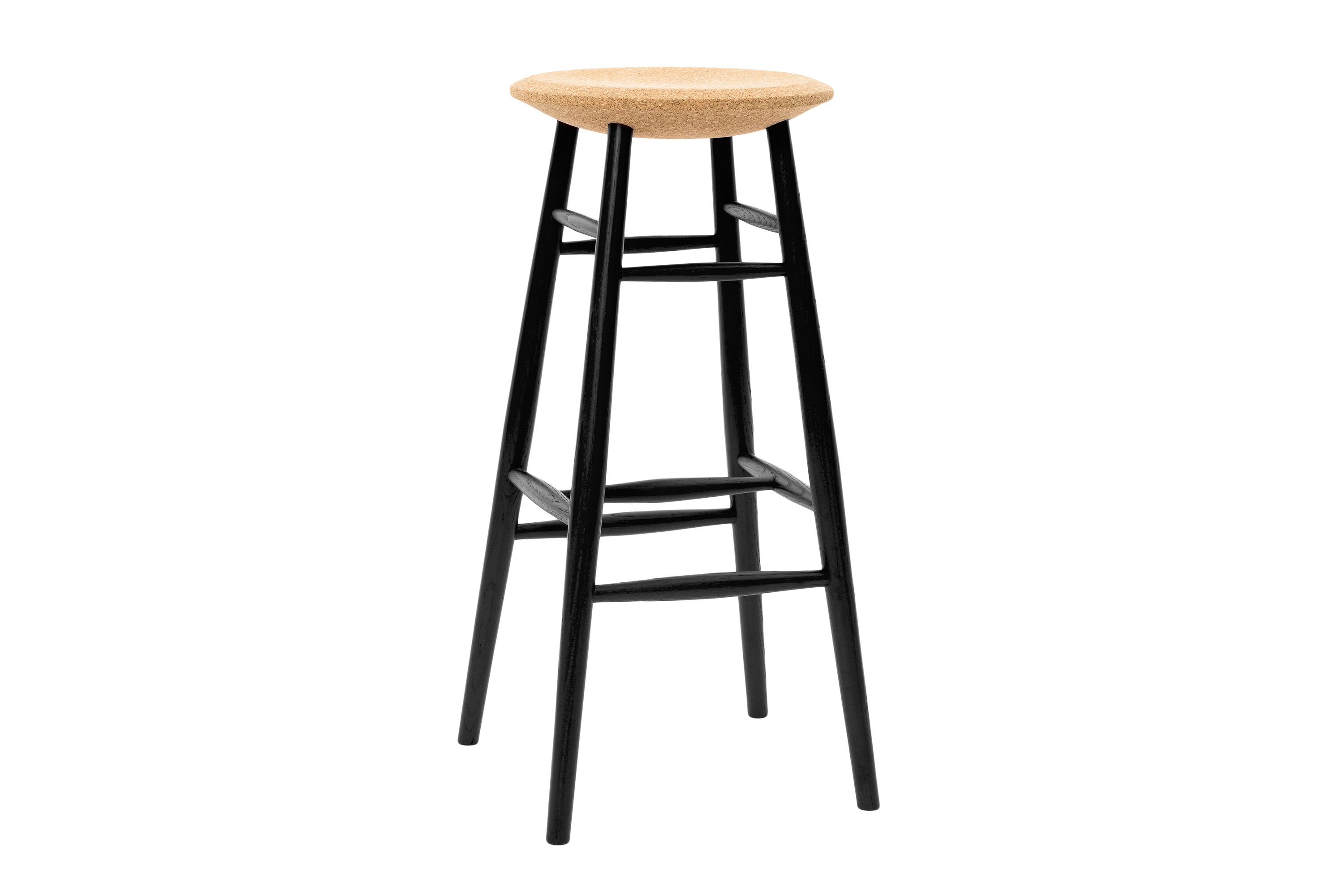 Drifted Bar Stool, Light Cork / Black, Art. no. 13046 (image 1)