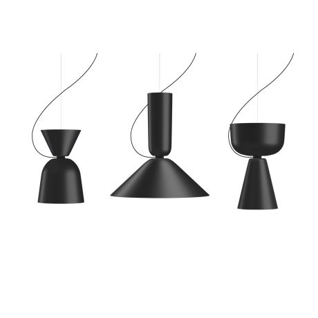 Alphabeta Pendant Trio, Black