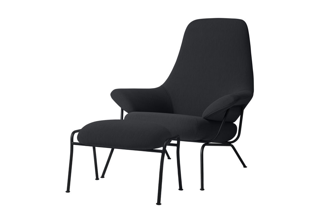 Hai Lounge Chair + Ottoman, Charcoal (UK), Art. no. 20503 (image 1)