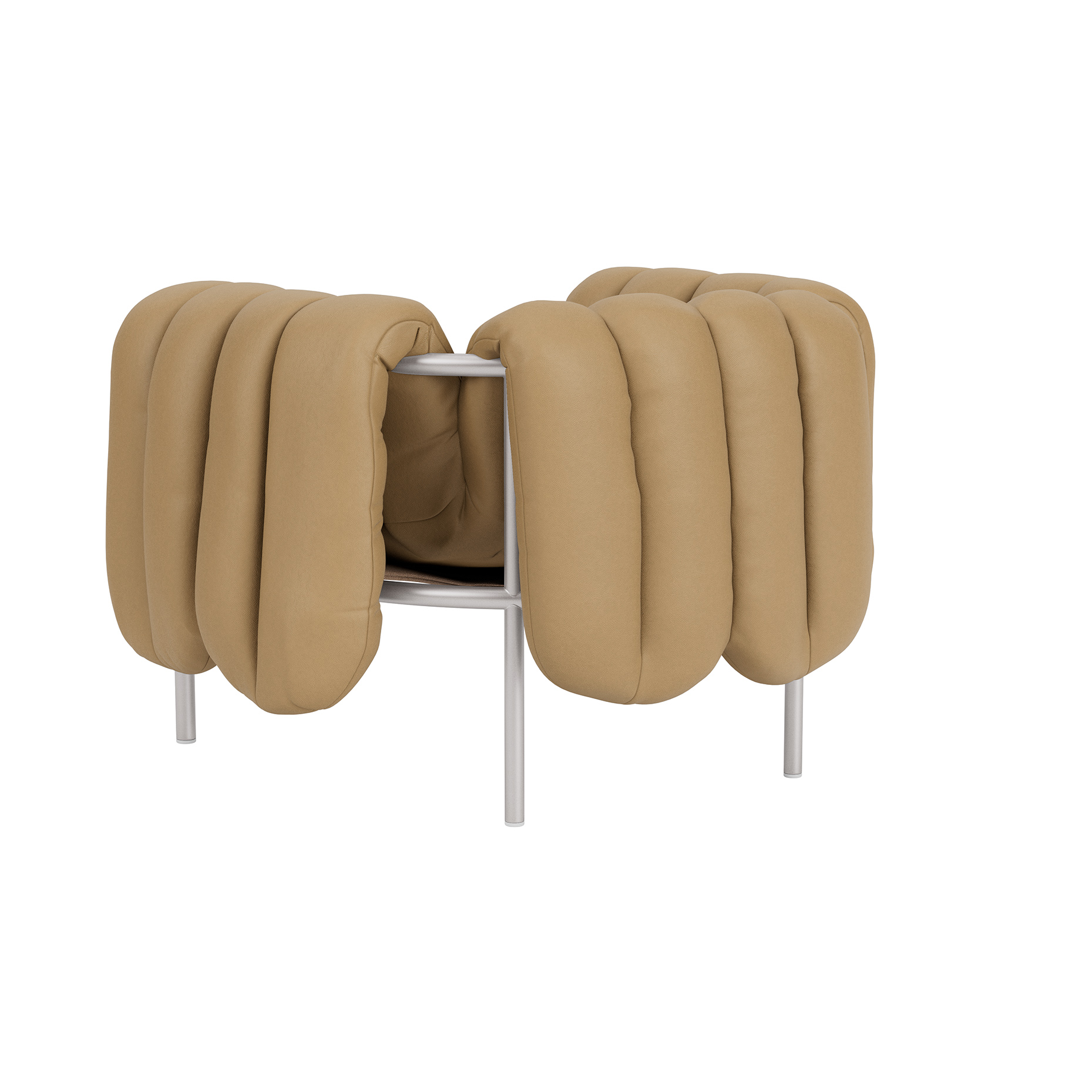 Puffy Lounge Chair, Elmosoft Leather 03009 / Stainless (UK), Art. no. 90134 (image 4)