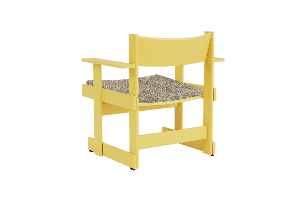 Bullnose Lounge Chair, Yellow / Taupe Sheepskin Seat Pad, Art. no. 31668 (image 4)