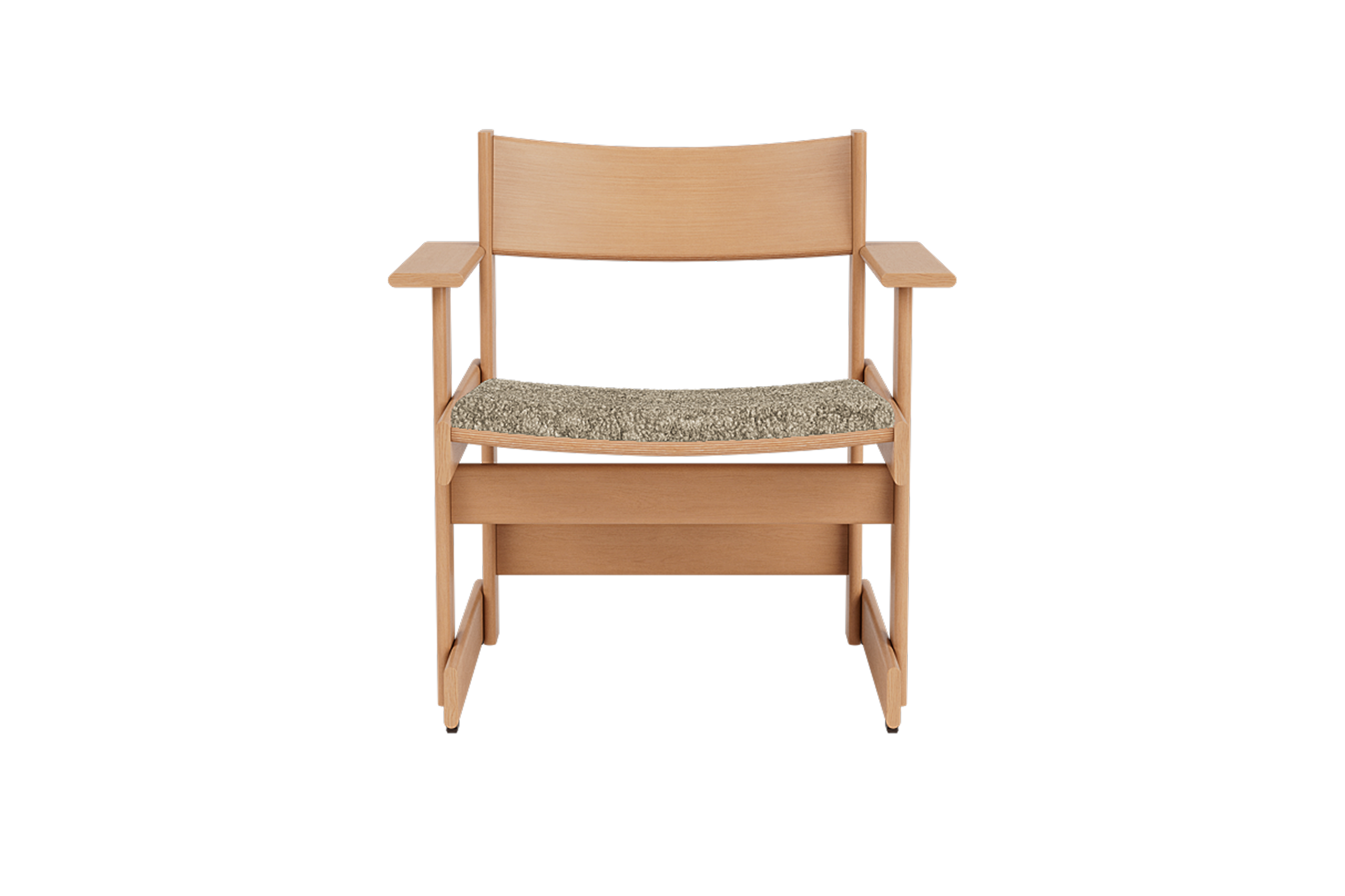 Bullnose Lounge Chair, Natural / Taupe Sheepskin Seat Pad, Art. no. 31671 (image 2)