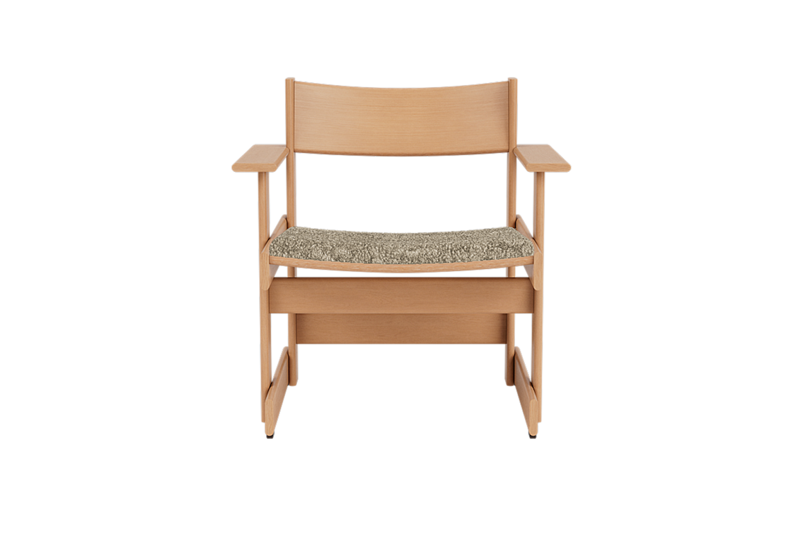 Bullnose Lounge Chair, Natural / Taupe Sheepskin Seat Pad, Art. no. 31671 (image 2)