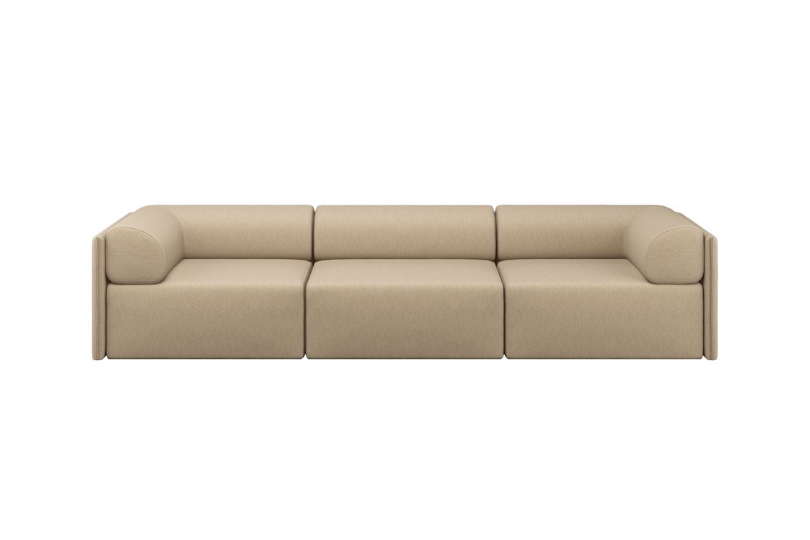 Palo Block 3-seater Sofa Low Back with Armrests, Beige (UK), Art. no. 20755 (image 1)