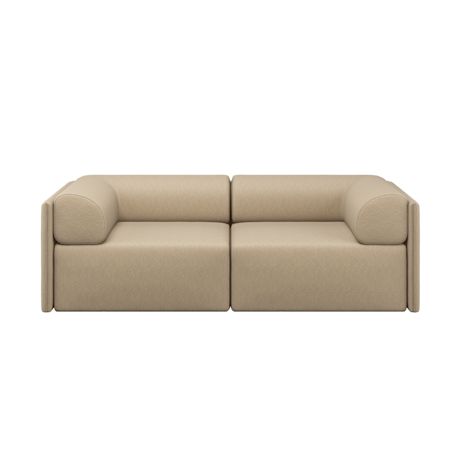 Palo Block 2-seater Sofa Low Back with Armrests, Beige