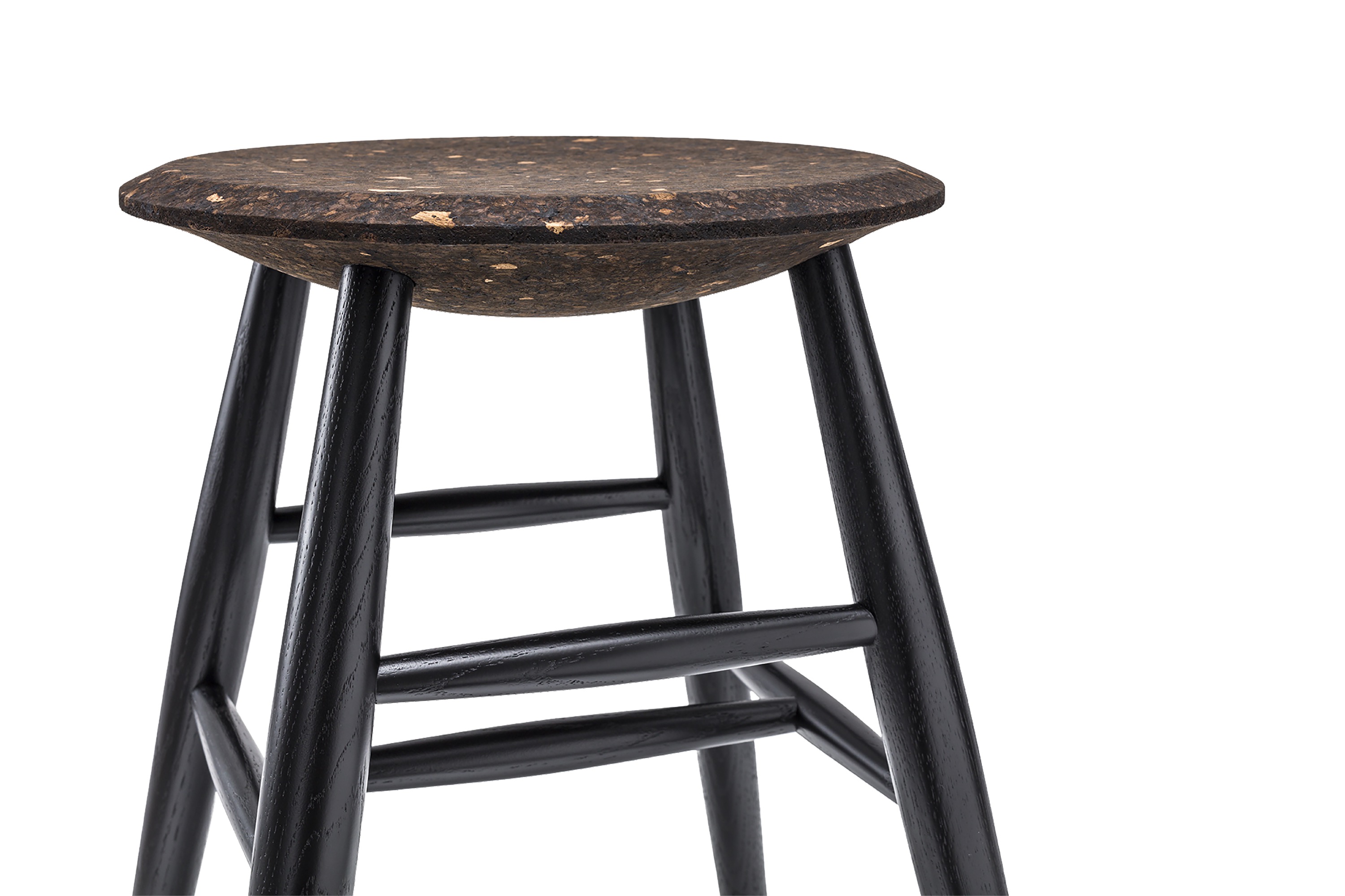 Drifted Stool, Dark Cork / Black, Art. no. 13057 (image 3)