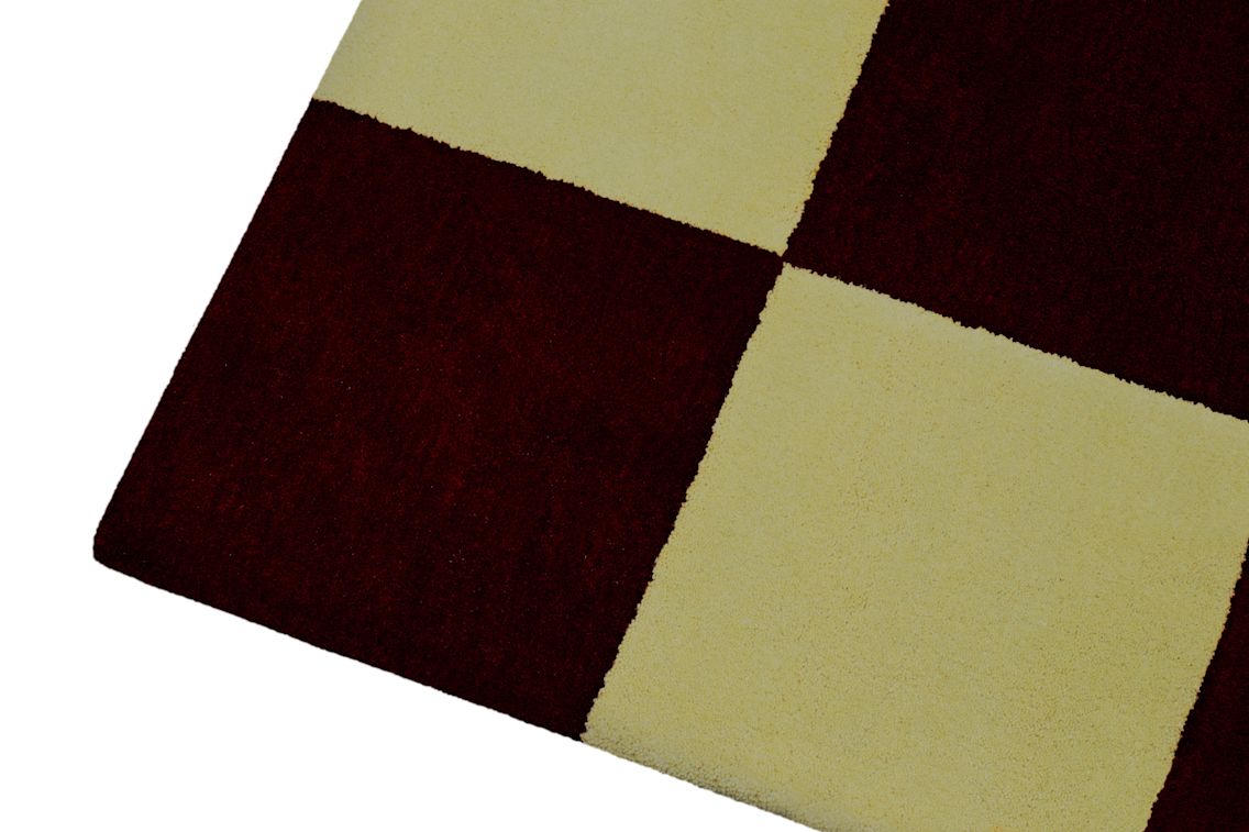 Pattern Rug Large, Burgundy / Pale Lime Check, Art. no. 31363 (image 2)