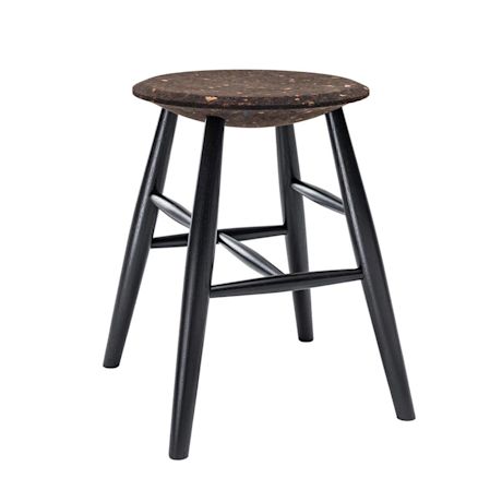 Drifted Stool, Dark Cork / Black