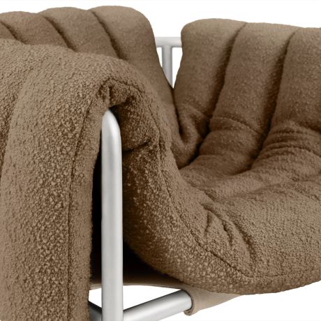 Puffy Lounge Chair, Sawdust / Stainless