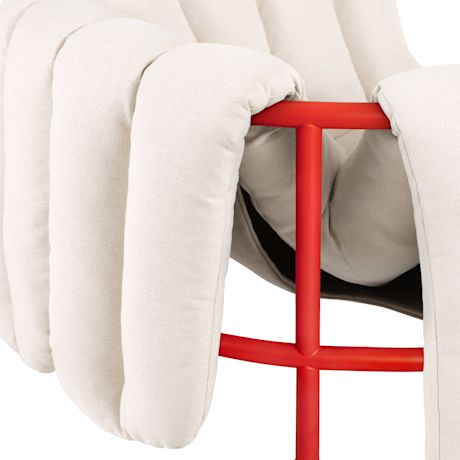 Puffy Lounge Chair, Natural / Traffic Red