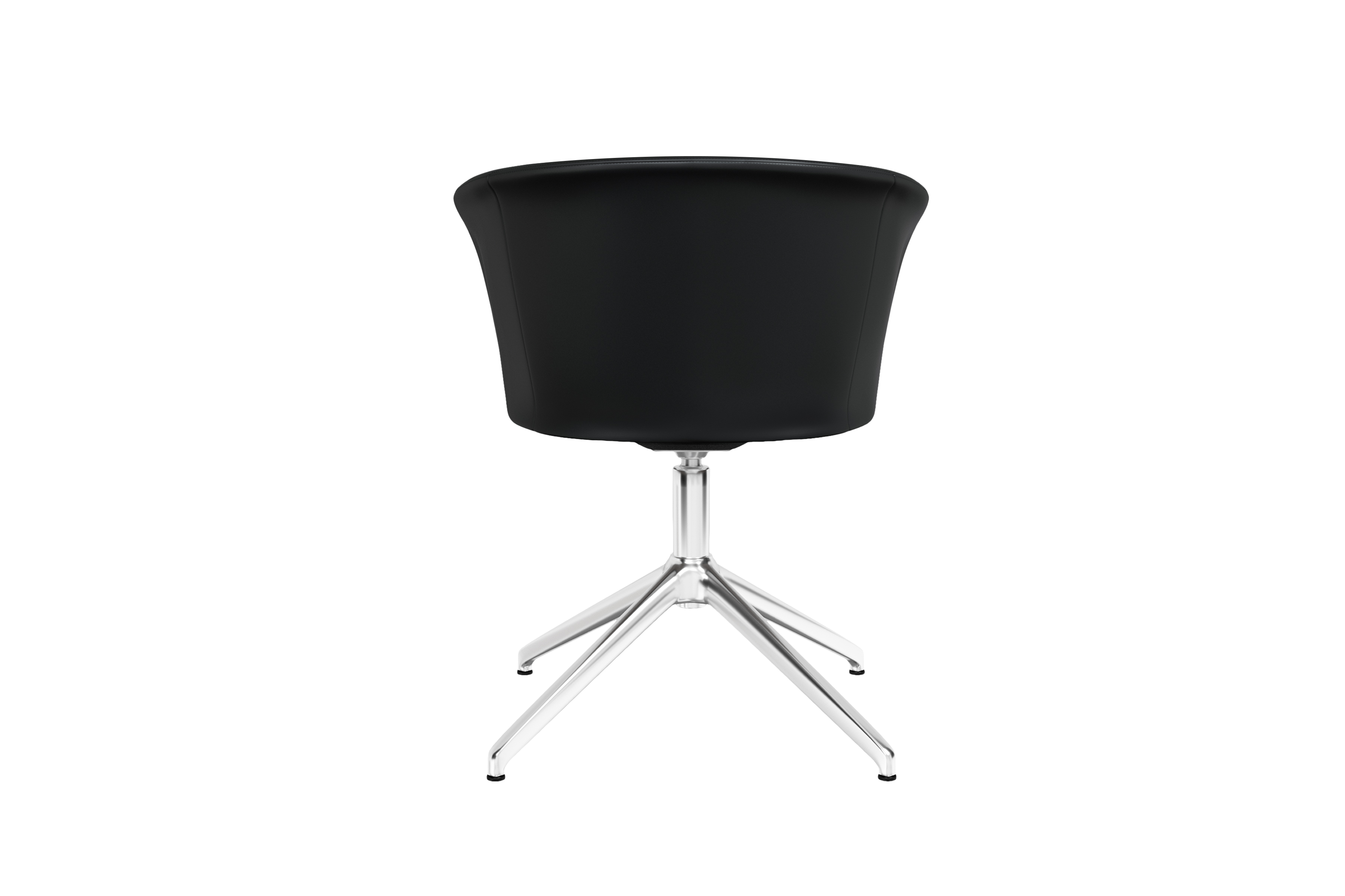 Kendo Swivel Chair 4-star Return, Black Leather / Polished, Art. no. 20245 (image 4)