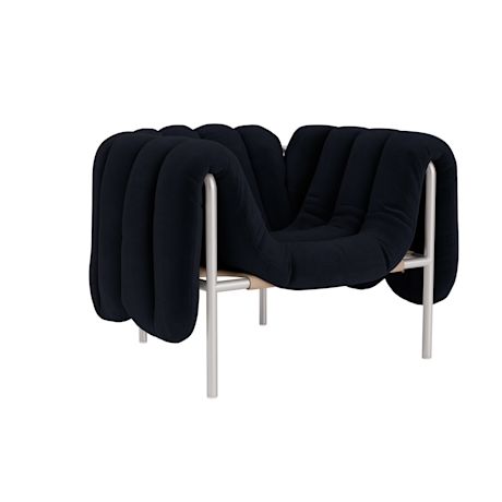 Puffy Lounge Chair, Velluto Coex VL30 / Stainless (UK)