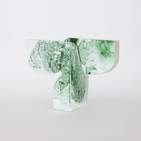 Powder Vase Green / White
