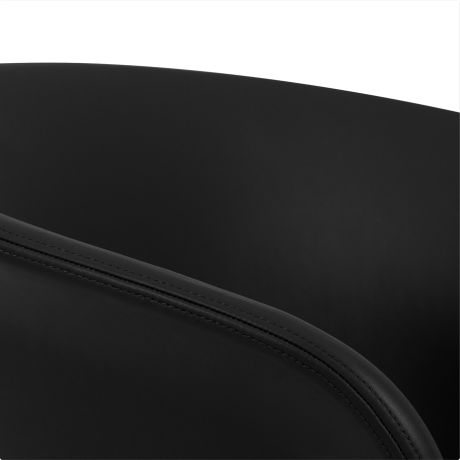 Kendo Swivel Chair 5-star Castors, Black Leather / Polished