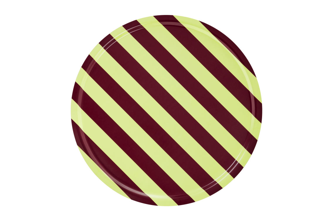 Stripe Tray Large, Butter / Burgundy, Art. no. 31052 (image 1)