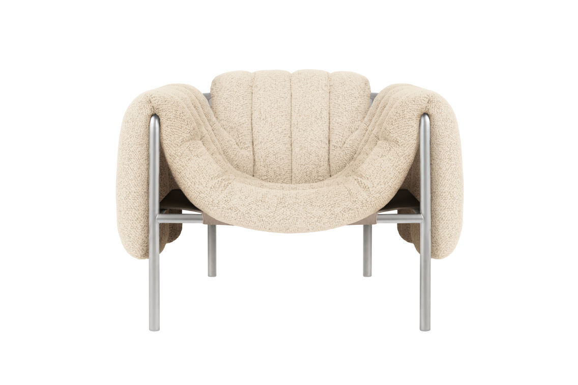 Puffy Lounge Chair, Eggshell / Stainless (UK), Art. no. 20658 (image 2)
