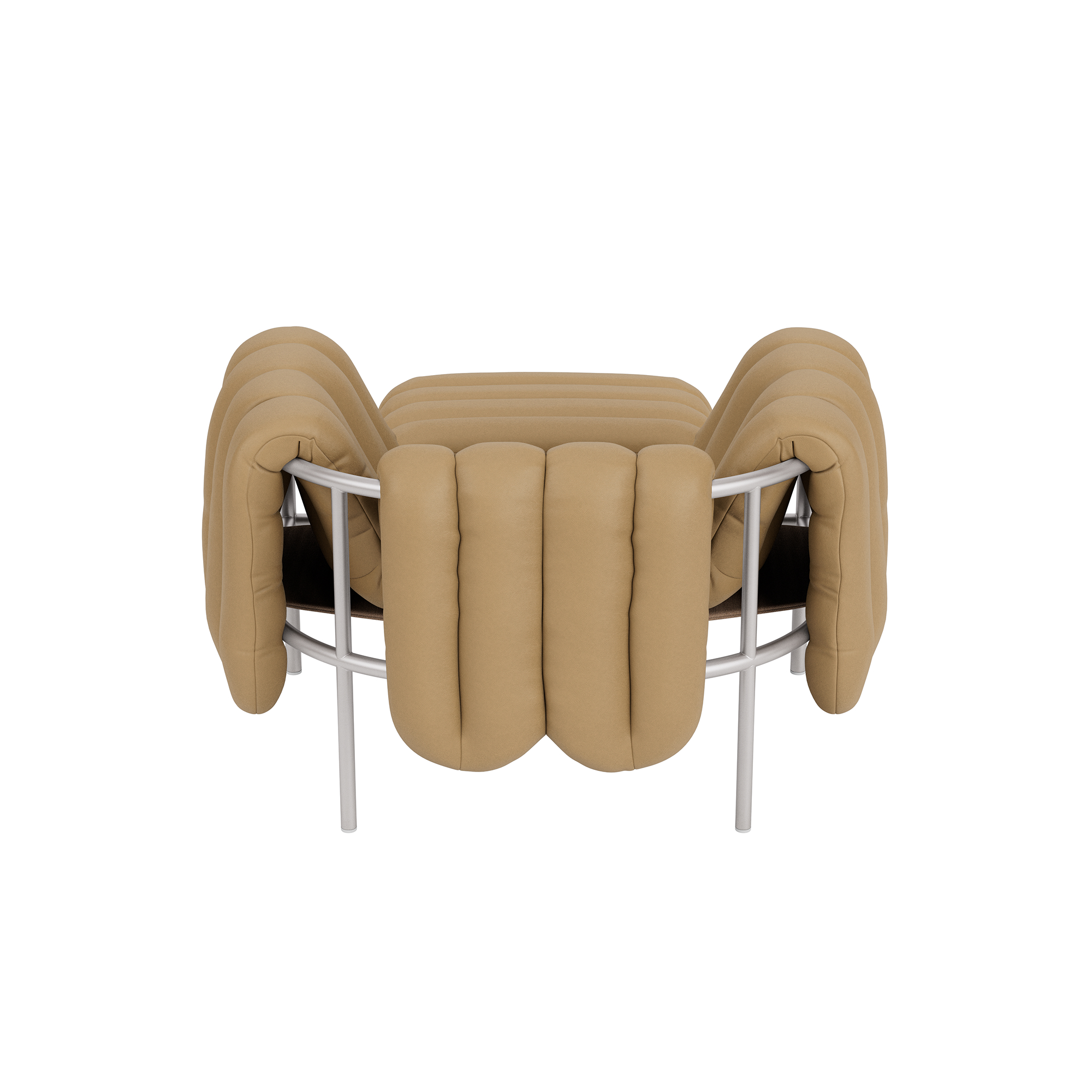 Puffy Lounge Chair + Ottoman, Elmosoft Leather 03009 / Stainless, Art. no. 90305 (image 5)