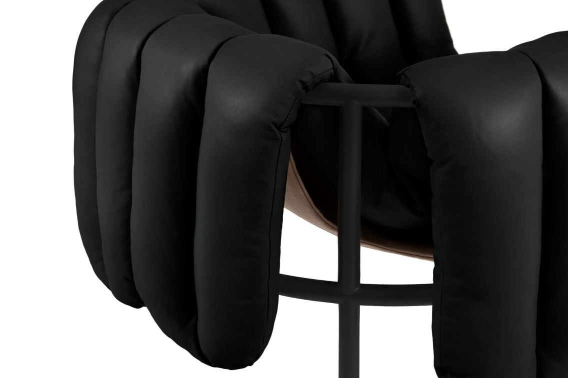 Puffy Lounge Chair, Black Leather / Black Grey, Art. no. 20259 (image 5)