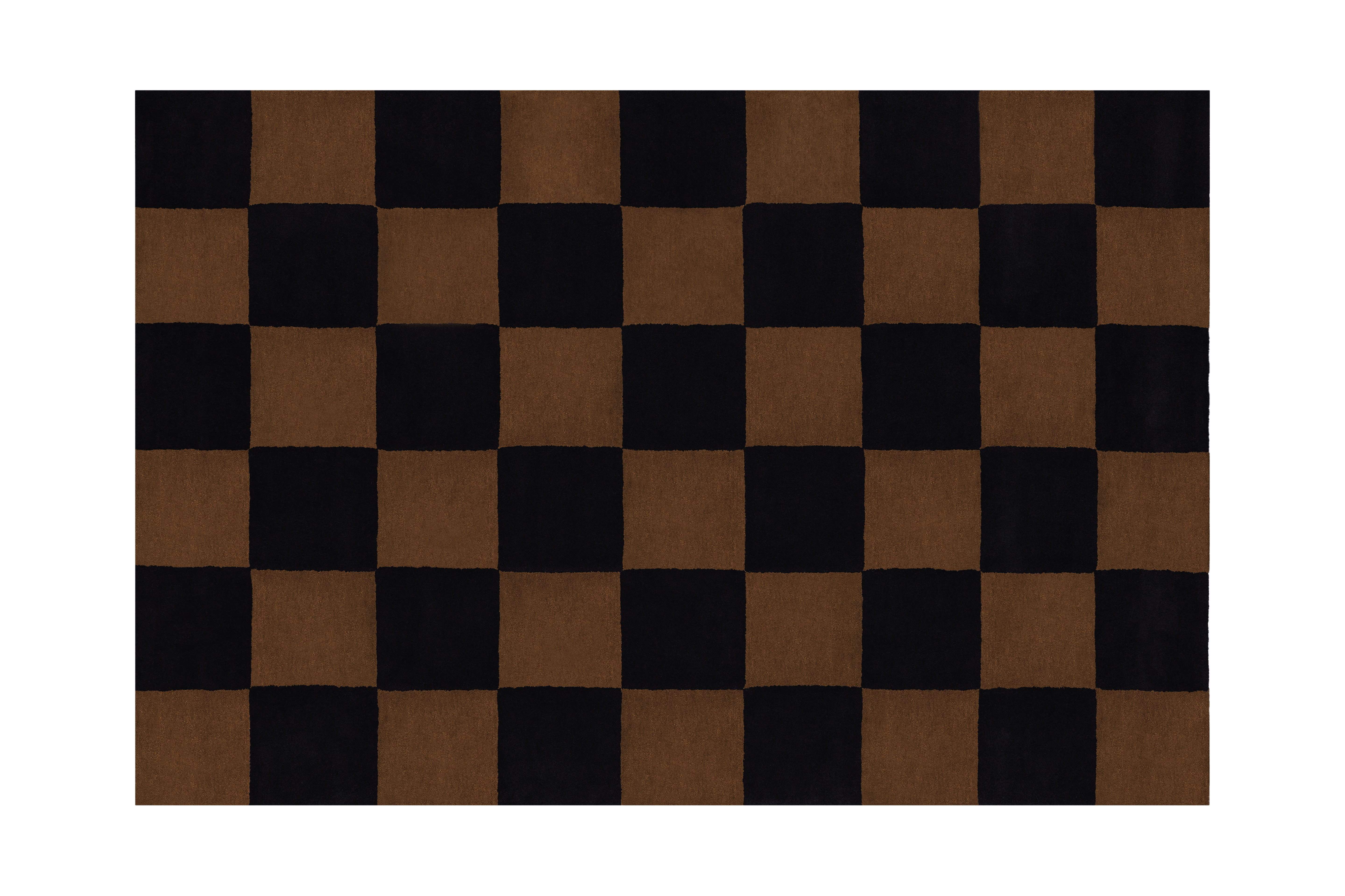 Pattern Rug Large, Black / Brown Check — Hem
