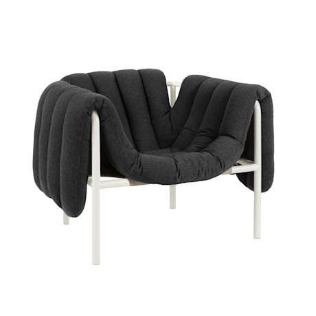 Puffy Lounge Chair, Anthracite / Cream