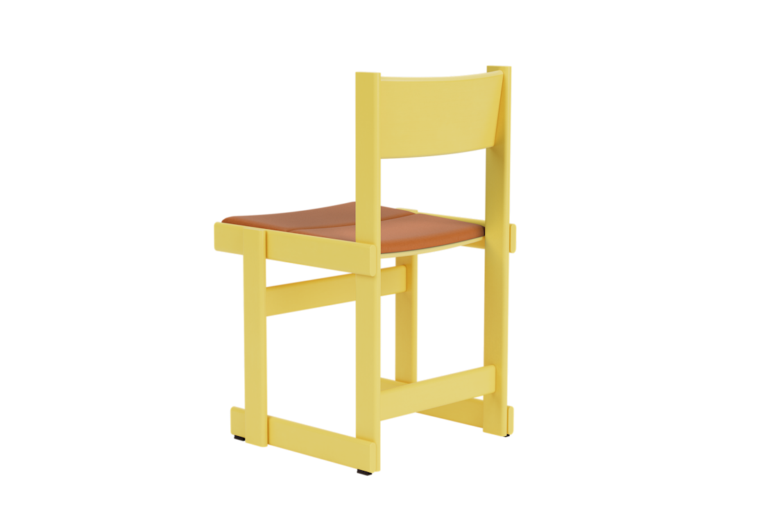 Bullnose Chair, Yellow / Elmosoft Leather 54035 Seat Pad, Art. no. 31662 (image 3)
