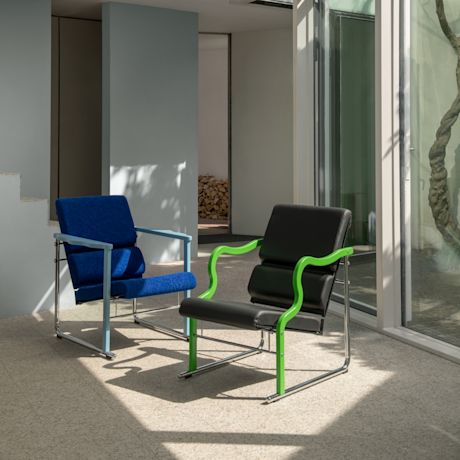 Experiment Lounge Chair, 501 / Green / Black Leather (UK)