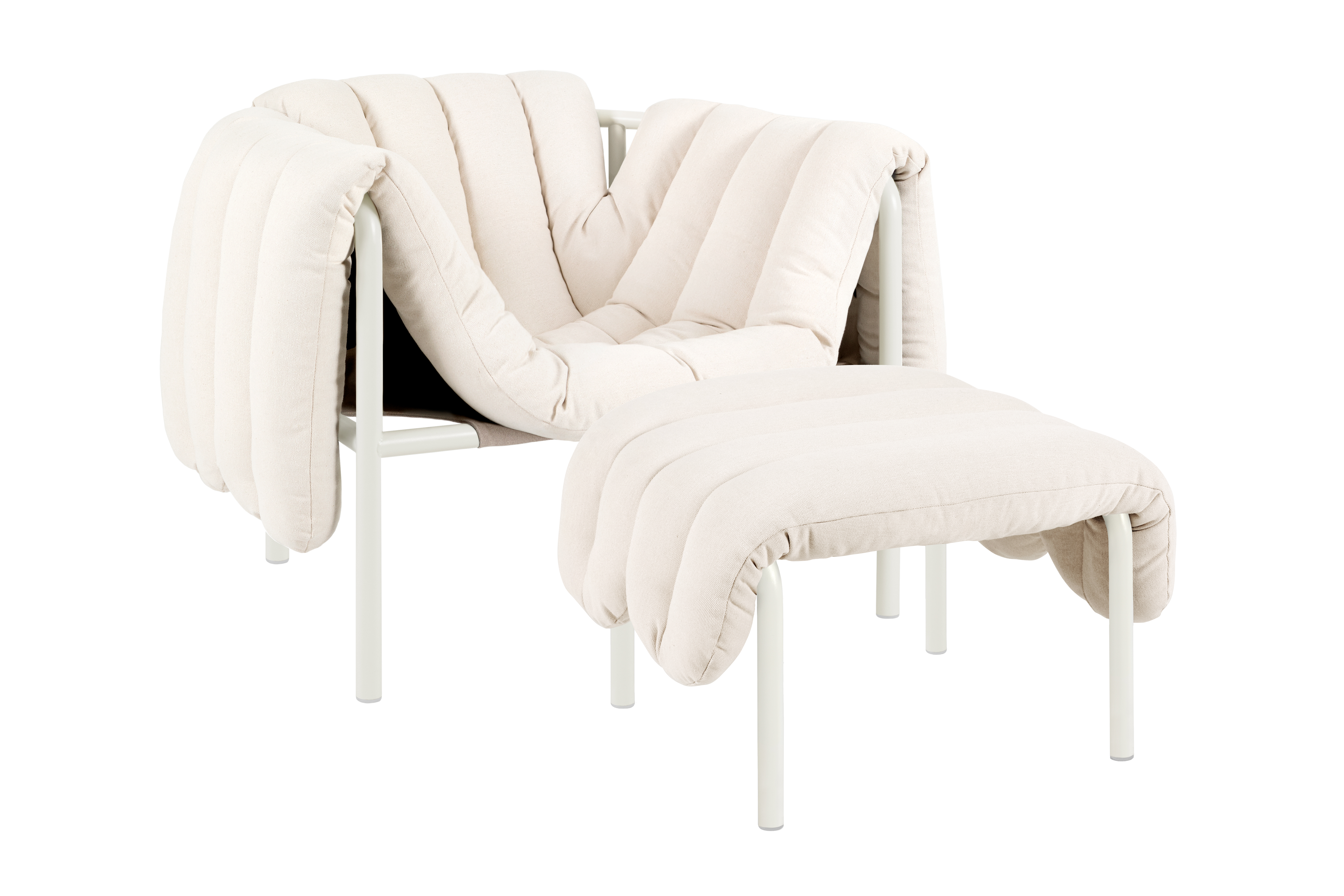 Cream chair with discount ottoman