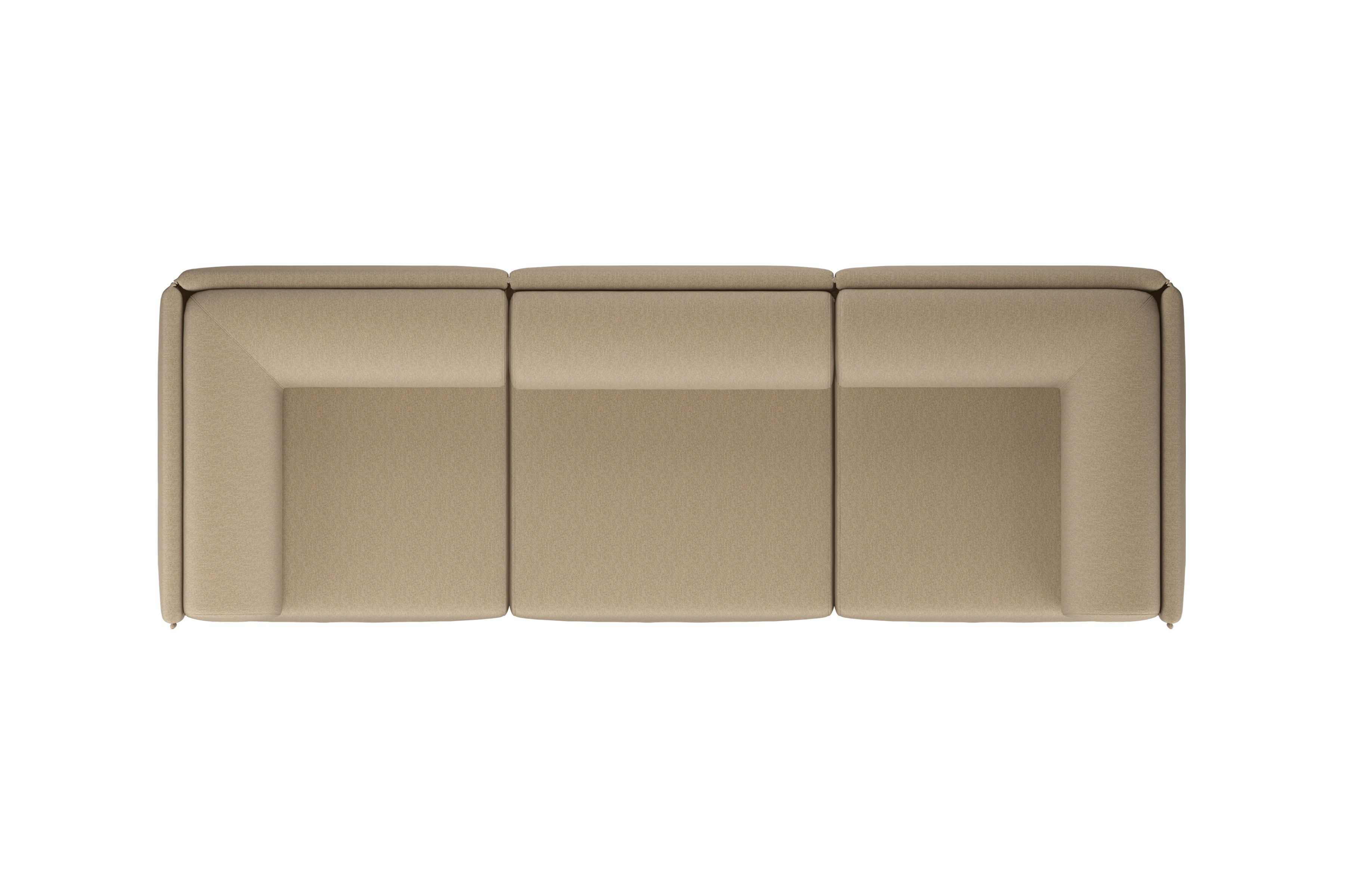 Palo Block 3-seater Sofa Low Back with Armrests, Beige, Art. no. 31408 (image 3)
