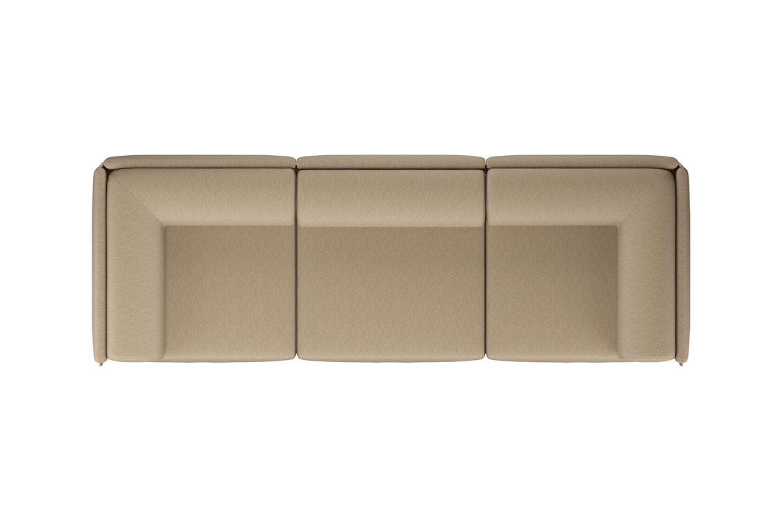 Palo Block 3-seater Sofa Low Back with Armrests, Beige (UK), Art. no. 20755 (image 3)