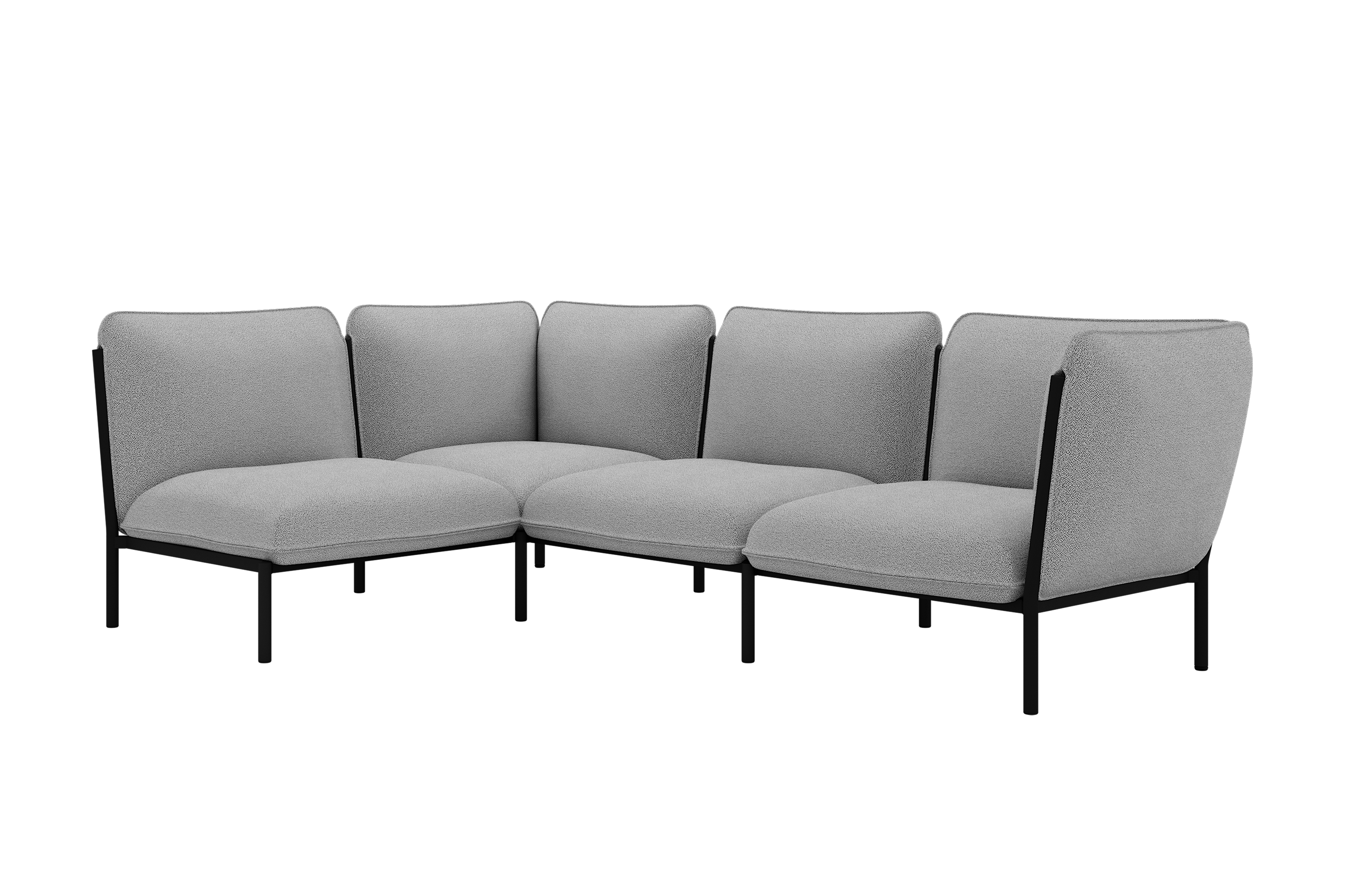 Kumo Corner Sofa Left with Armrest, Porcelain — Hem