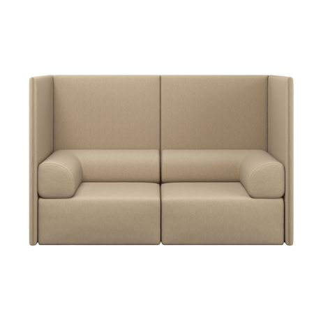 Palo Block 2-seater Sofa High Back with Armrests, Beige