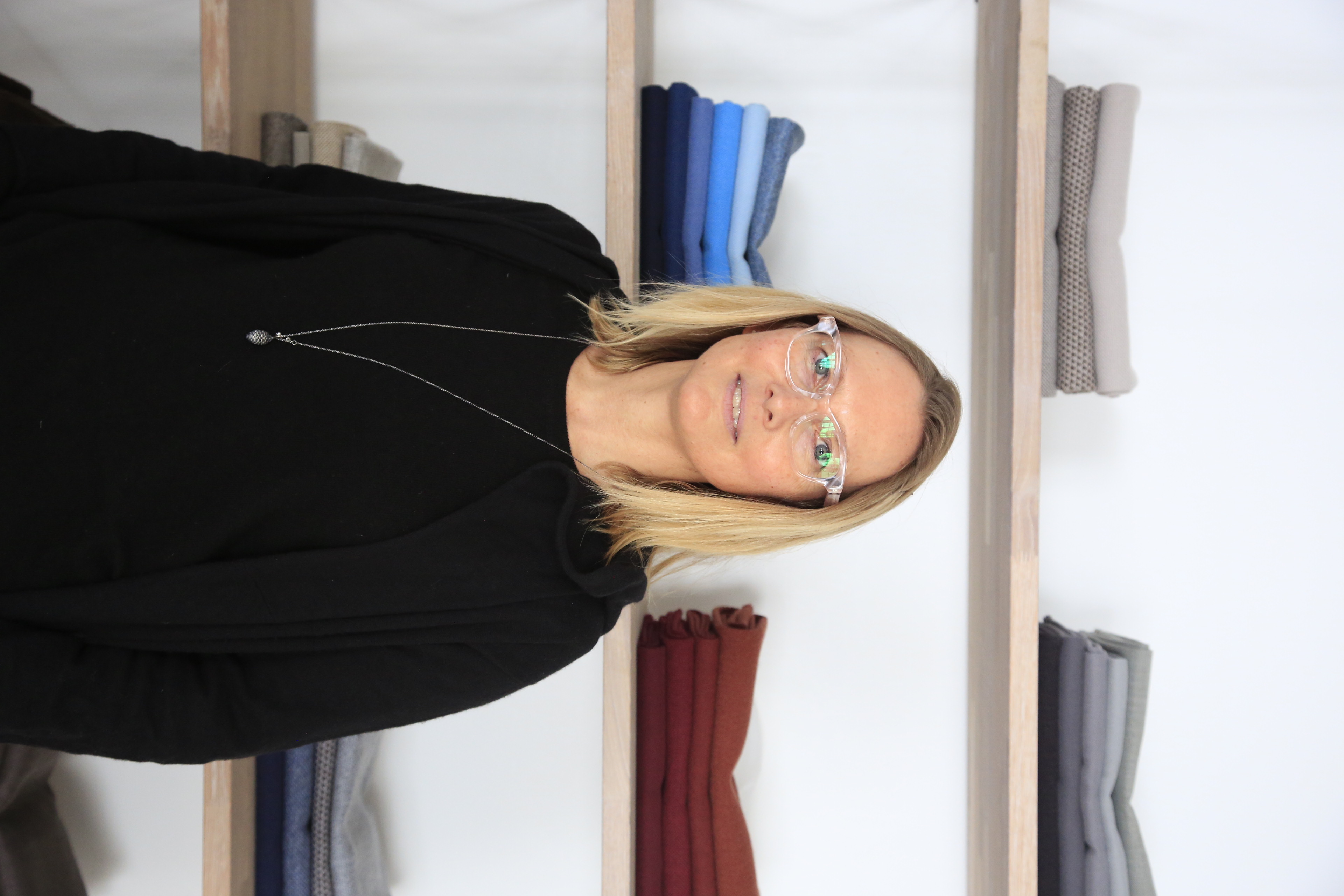 An editorial image from behind the scenes at the Palo Sofa textile factory.