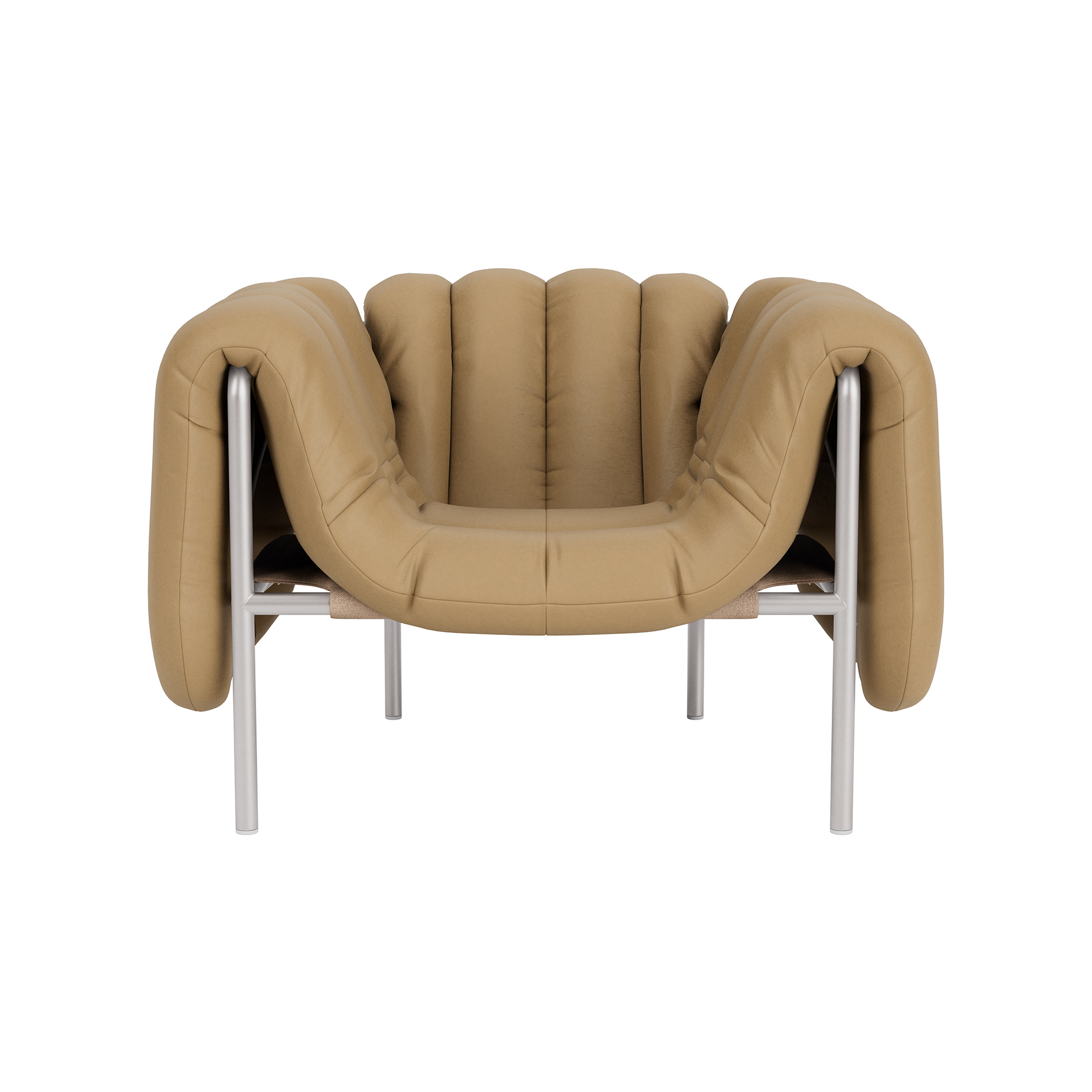 Puffy Lounge Chair, Elmosoft Leather 03009 / Stainless (UK), Art. no. 90134 (image 2)