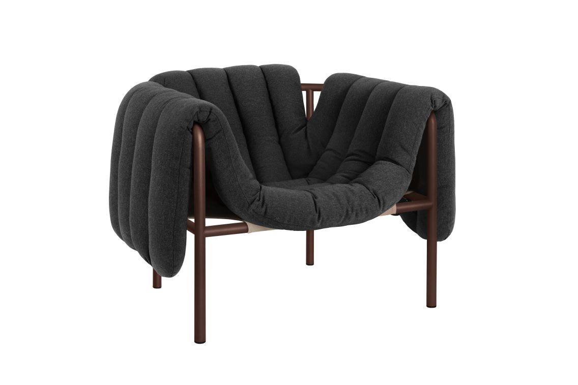 Puffy Lounge Chair, Anthracite / Chocolate Brown, Art. no. 20493 (image 1)