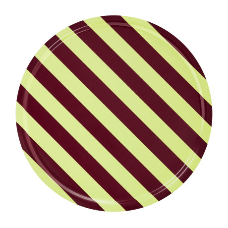 Stripe Tray Large, Butter / Burgundy