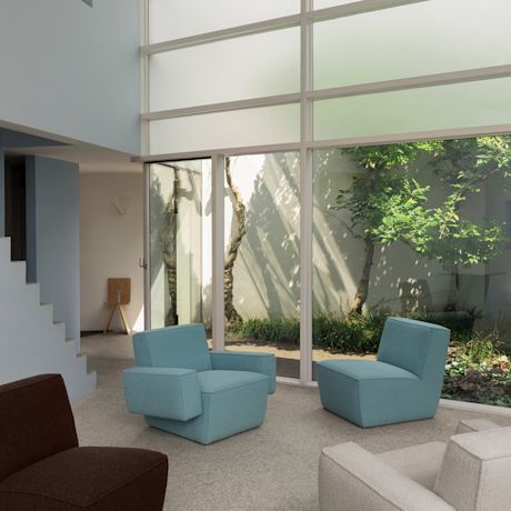 Hunk Lounge Chair With Armrests, Icicle