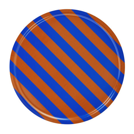 Stripe Tray Large, Terracotta / Cobalt