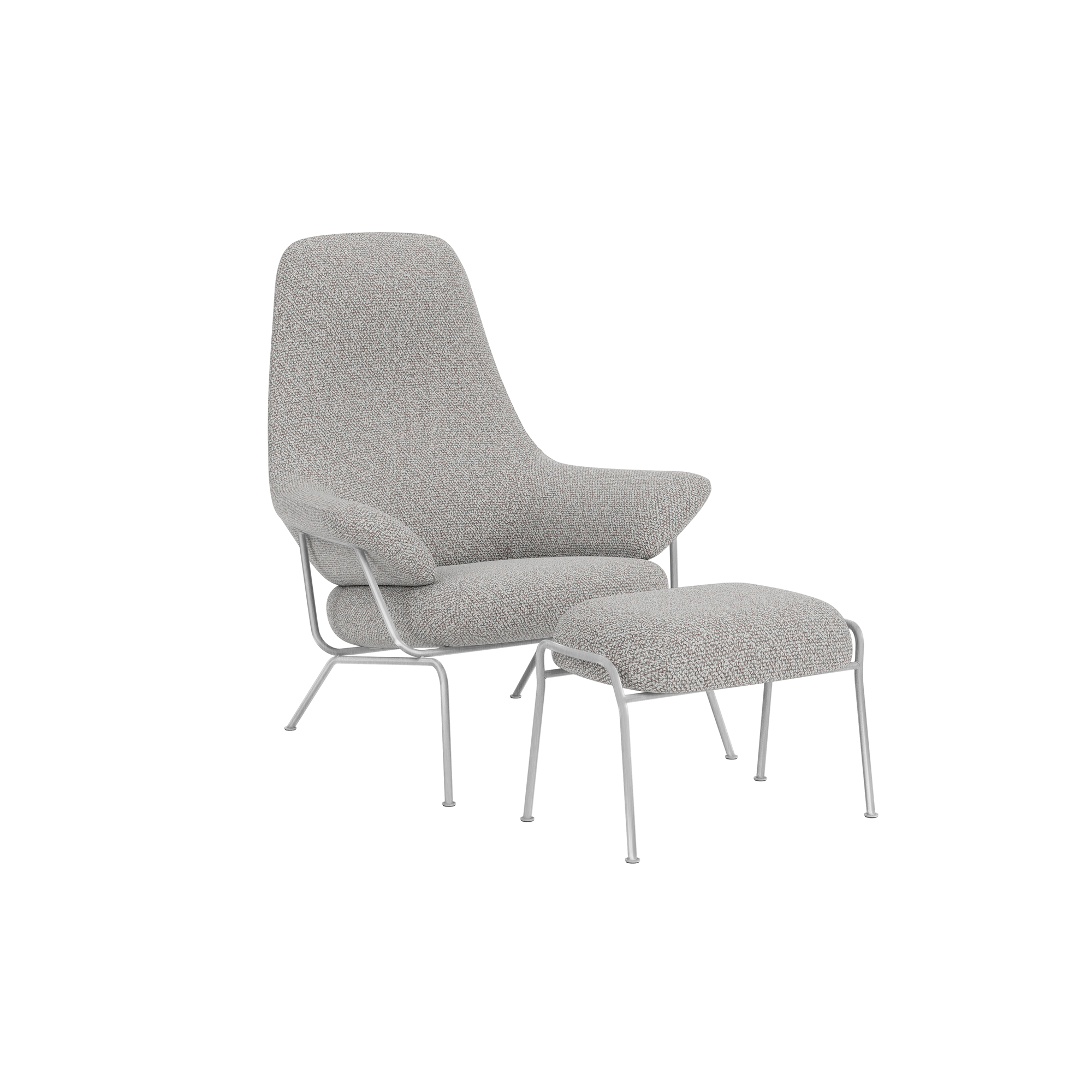 Hai Lounge Chair + Ottoman, Storr 612/Brushed Stainless, Art. no. 31763 (image 1)