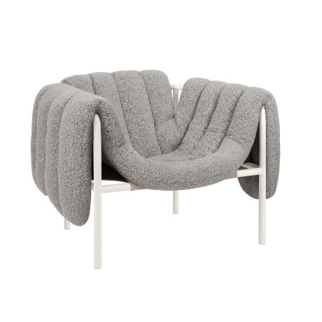 Puffy Lounge Chair, Pebble / Cream