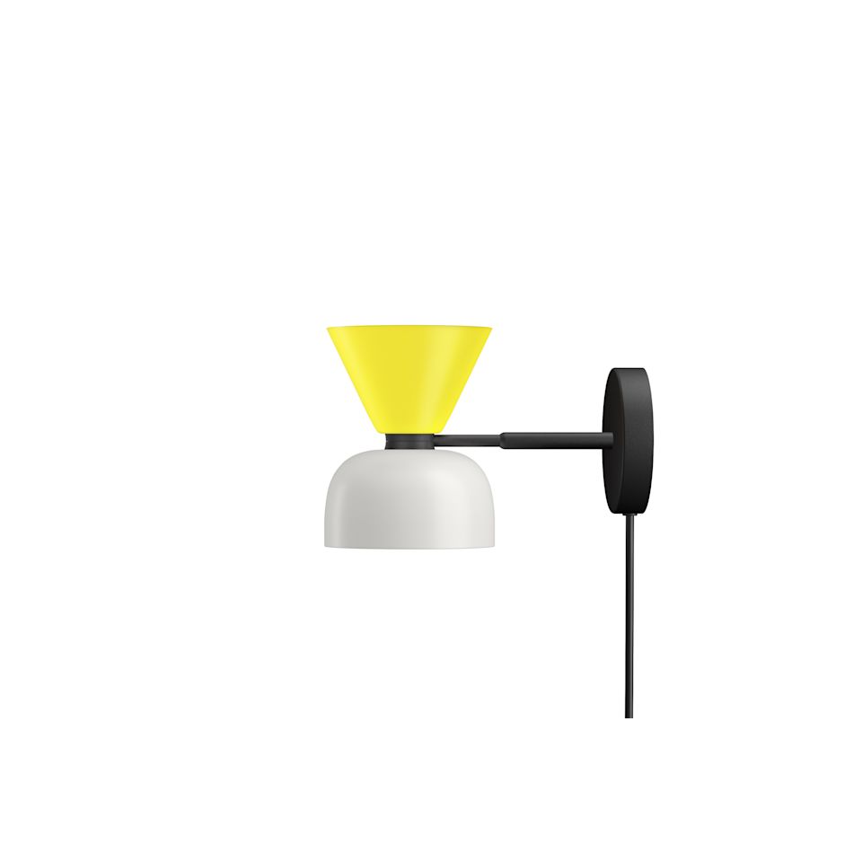 Alphabeta Wall Light + Cable, Sulfur Yellow / Silk Grey by Hem