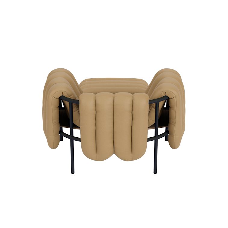 Puffy Lounge Chair + Ottoman, Elmosoft Leather 03009 / Black Grey (UK), Art. no. 90260 (image 4)