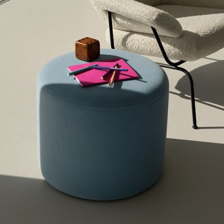 Bon Pouf Round, Light Blue